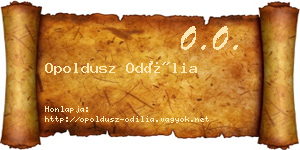 Opoldusz Odília névjegykártya